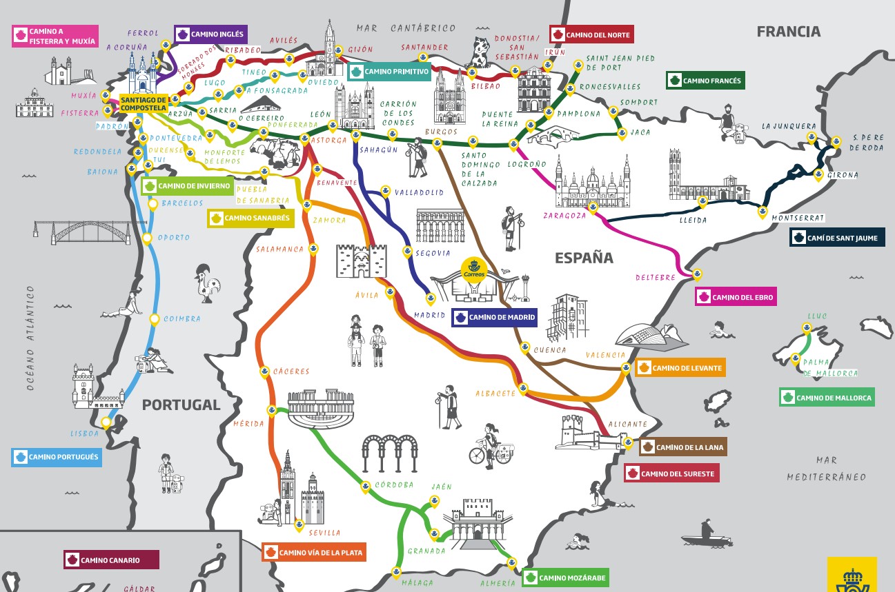 Camino de Santiago Trails Map